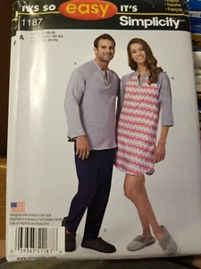 Simplicity Sewing Pattern 1187 Unisex KNIT TOP & PANTS sz XS-XL Easy to Sew - Picture 1 of 2