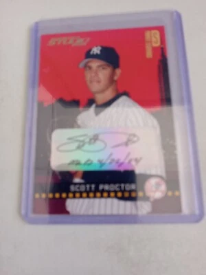 2004 SCOTT PROCTOR  STUDIO PRIVATE SIGNINGS AUTO ROOKIE GOLD CARD. YANKEES 34/50 - Image 1 of 2