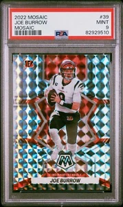 2022 Panini Mosaic JOE BURROW #39 MOSAIC PSA 9 Cincinnati Bengals - Imagen 1 de 2
