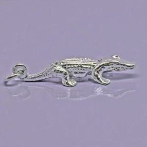 Crocodile Moving Articulated Charm Pendant Solid Sterling silver 925 - Picture 1 of 1