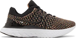 Nike Womens React Infinity Run FK 3 Black Multicolor DD3024 002 Running - Picture 1 of 3