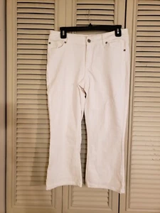 Chico Platinum Denim White Crop Jeans Size 0 Reg Pants - Picture 1 of 6