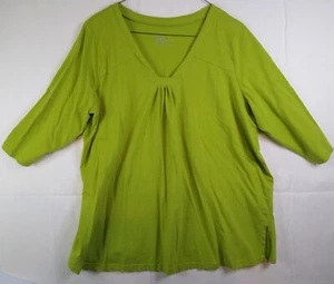 ROAMAN'S Damen 2X grün 3/4 Ärmel V-Ausschnitt Seitenschlitze Pullover Oberteil KOSTENLOSER VERSAND - Bild 1 von 8