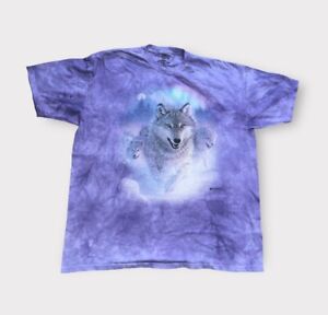The Mountain Wolf T-Shirt Adult Size 3XL Purple Short Sleeve Tie Dye
