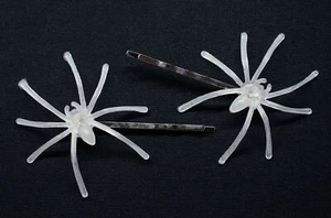 2er Set Spinne Haarklammer Miniblings Haarspange Spinnen Halloween Leuchtend - Picture 1 of 9