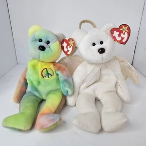 Ty Beanie Babys "Halo" und "Peace" Faith In Humanity Blessing Calming Bears - Bild 1 von 10