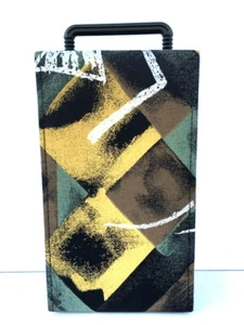 PORTA MUSICASSETTE VINTAGE VALIGETTA IN TESSUTO IMBOTTITO MARRONE ORO 11P NUOVA - Picture 1 of 4