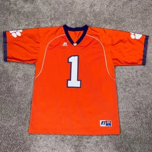 Clemson Tigers Jersey Mens Large Orange Purple Russell Team Issue University - Picture 1 of 12