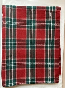 Red & Green Cotton Tartan “Lodge Plaid” Christmas/Holiday Tablecloth 60 x 80” - Picture 1 of 7