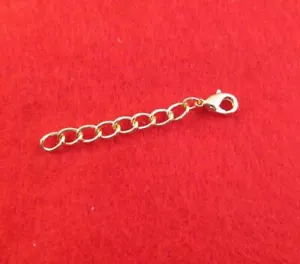 1 INCH GOLD PLATED 4.8MM NECKLACE EXTENDER WITH 12MM LOBSTER CLAW CLASP - Foto 1 di 1