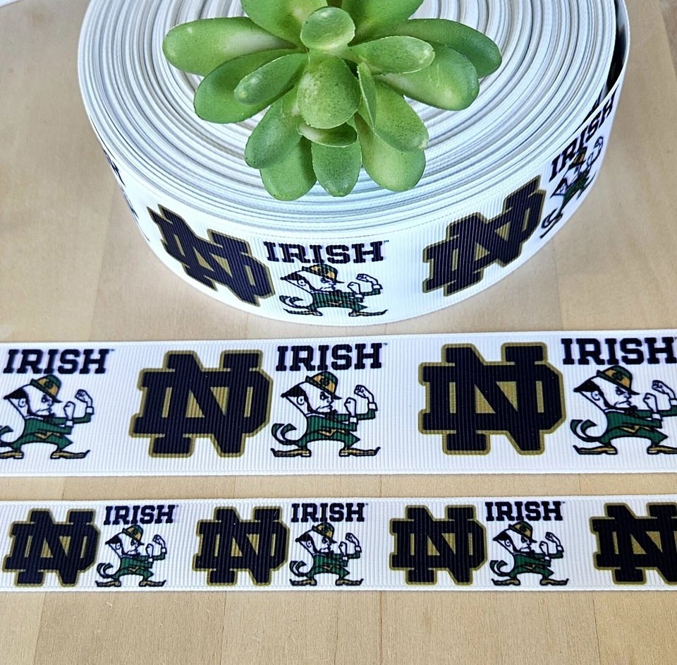 7/8 & 1.5" (1 YD) Notre Dame Fighting Irish Grosgrain Ribbon Collegiate Ribbon - Image 1 of 1