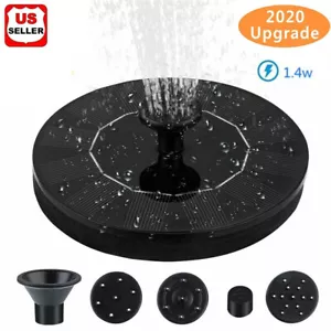 Solar Power Bird Bath Fountain Pump Upgrade 1.4W Solar Fountain with 4 Nozzle - Picture 1 of 8