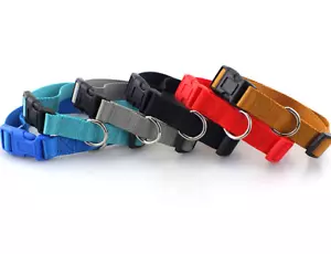 Nylon Dog Collar with Quick Release Buckle 8 Colors Adjustable XS S M L 8 COLORS - Picture 1 of 21