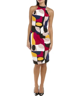 NWT- Trina Turk 'Emotion' Abstract-Print Sleeveless Halter Dress, Multi - Size 8 - image 1 of 4