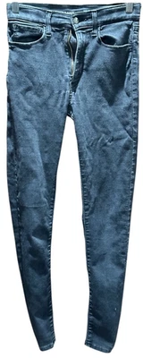 Leggings Rockstar de tiro extra alto talla 14 azul marino antiguo para niñas, denim negro Foto 1 de 2