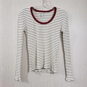 Joie Tayanita Langarmshirt Rundhalsausschnitt gestreift gerippt Damengröße Small - Bild 1 von 7