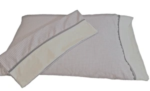 2 Custom Made Pillowcases Lilac checked & White Cuff 18 x 30 stan/queen - Picture 1 of 4