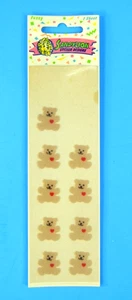 Vintage Sandylion Fuzzy Teddybären 1 Blatt Sticker Pack Open Pack Partail - Bild 1 von 6