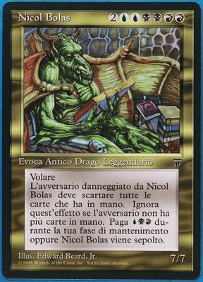 Nicol Bolas Legends (ITALIAN) NM Blue Black Red Rare CARD (507813) ABUGames - Image 1 of 2