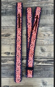 Tough1 Nylon Tie Strap/Off Billet Set, Navy Scroll Tooled - Picture 1 of 2