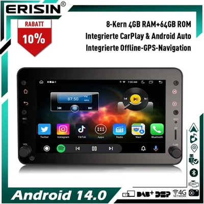 8-Kern Autoradio Android 14 GPS Navi CarPlay DAB+Für Alfa Romeo Spider Brera 159 - Bild 1 von 4