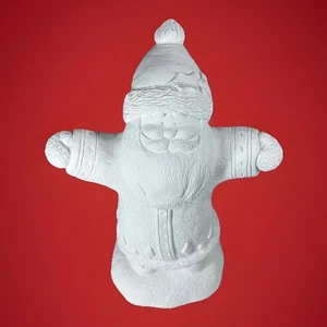 Unpainted Bisque Santa Figurine 9” Arms Outstretched Ceramic Holiday Decor Craft - Picture 1 of 10