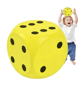 Soft Yellow Jumbo Foam Dice Dot/Number 15cm 5.9inch Carnival Favor Toy - Picture 1 of 4
