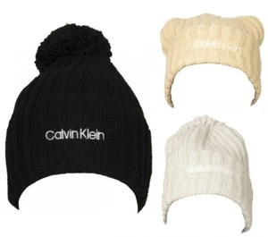 SG Cappello cuffia CK CALVIN KLEIN berretto con rovescia e pon pon logato artico - Foto 1 di 19