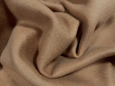 Vegan Wool Heavyweight Flannel Fabric, Per Metre - Plain - Tawny Brown - Image 1 of 3