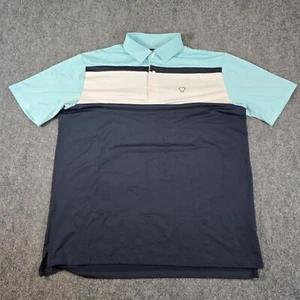 Jack Nicklaus Mens Polo White Blue Stripes Size Medium M - Picture 1 of 11