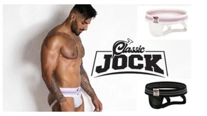 Classic Jock White/Black Aussiebum Mens Jockstrap/ Underwear - Picture 1 of 9