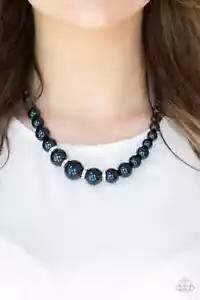Paparazzi Halskette - Party Perlen - blau - Statement - Strass Spacer - Bild 1 von 2