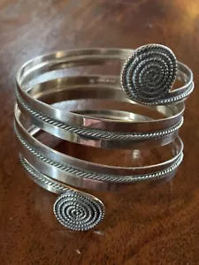 KALEVALA KORU KK Finnland Vintage schlank geflochten gewickelt Schlange Typ Manschette Armband - Bild 1 von 15