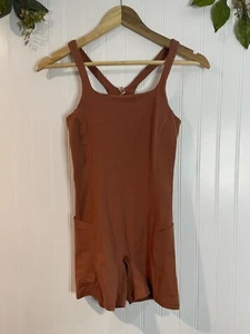 Free People Movement Rusty Brown Active Romper With Pockets & Racerback XS/TP - Picture 1 of 20