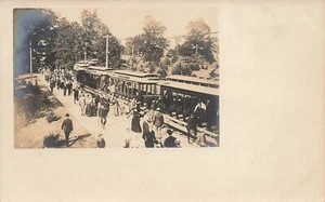 LP24 Portland Maine Riverton Park Open Air Trolley 1907 RPPC Postcard - Imagen 1 de 2