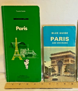 2 VINTAGE Paris Reise Reiseführer von Michelin & blau Reiseführer Bücher 70er & 80er - Bild 1 von 12