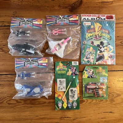 Lote (6) Pacote com 6 bonecos vintage década de 1990 Mighty Morphin Power Rangers pistola de água etc - Imagem 1 de 4