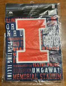 Illinois Fighting Illini Garden Flag Embossed Fan Rules 12.5" x 18" NCAA - Picture 1 of 6