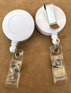 2 pz clip porta badge retrattile bianco, circa 32”OAL esteso (location bin #1) - Foto 1 di 3