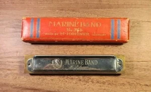 Banda Marina M Hohner Vintage Nº 365 Armónica Hecha en Alemania 14 Agujeros Llave De G - Imagen 1 de 5