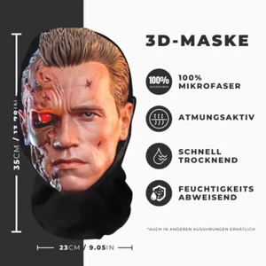 Realistische Terminator 3D-Druck Vollgesichtsmaske – Atmungsaktiv, leicht - Bild 1 von 1