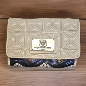 sharif handbags new Chevron Sequins White Gold - Picture 1 of 12