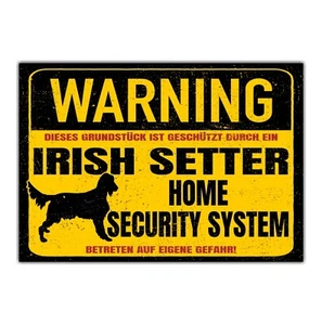 Irish Setter Schild Warning Security System Türschild Hundeschild Warnschild Sch - Bild 1 von 4