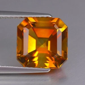 3,40 Ct Glorioso! Pietra preziosa sfusa NON RISCALDATA Madeira arancione citrino taglio quadrato - Foto 1 di 4