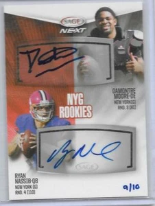 Moore & Nassib 2013 Sage Next Football Rookie Dual Autograph #DA32 Ser#9/10 - Picture 1 of 1