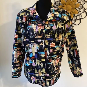 Vintage Vikki Vi Button Up 3/4 Sleeve Shacket Sz 0X - Picture 1 of 11