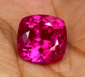 AAA 12 CT+ Natural Ceylon Pink Sapphire Cushion Cut Loose GIE Certified Gemstone - Picture 1 of 5