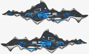 Casco de motocicleta desgarro motor coche camión remolque gráficos calcomanías pegatinas 12" - Imagen 1 de 1