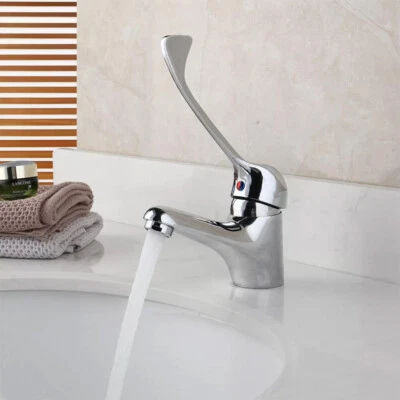 NES HOME DENA CHROME HYGIENE MEDICAL EXTENDED LONG LEVER BATHROOM BASIN MONO MIXER TAP