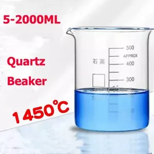 Alkali resistant beaker 5-2000ml 0℃-1450℃ Chemistry Quartz Laboratory glassware - Picture 1 of 7
